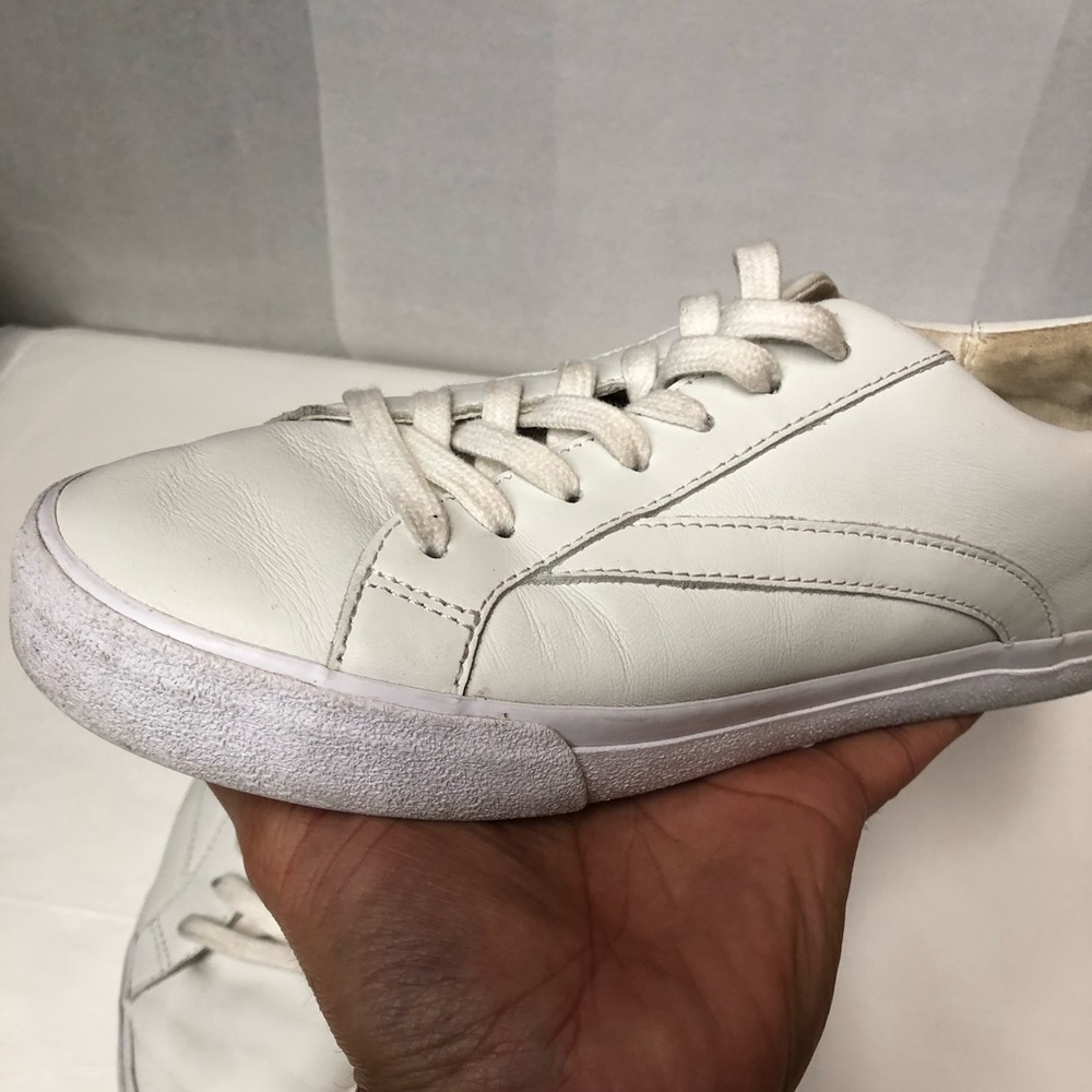 SIDEWALK LOW TOP SNEAKERS 👟 Madewell leather White 7.5 women great shape - Picture 5 of 14